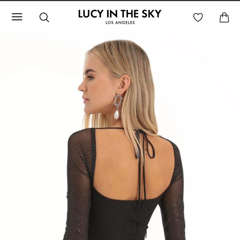 Elegant Black Long-Sleeve Women's Top - Picture 3 of 4